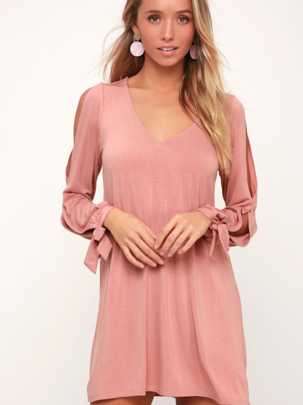 Lulus Glory Of Love Mauve Shift Dress Pink - Size S